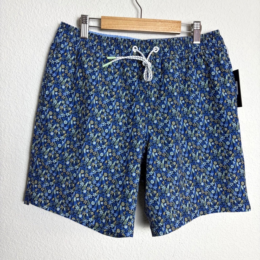 NEW Bonobos Riviera Swim Trunks Mens Small Navy Floral 7 Inch Inseam Resort